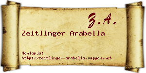 Zeitlinger Arabella névjegykártya